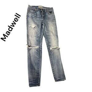 Madwell skinny high rise jeans 27 distressed,